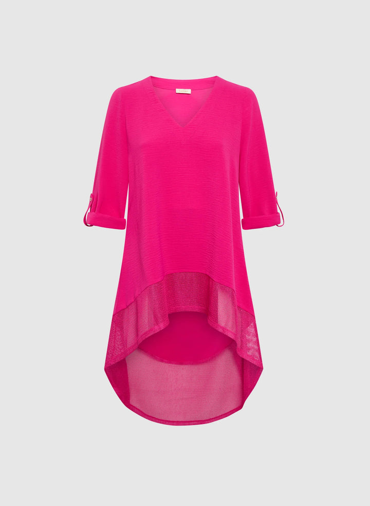 LAURA Asymmetric Mesh Hem Tunic
