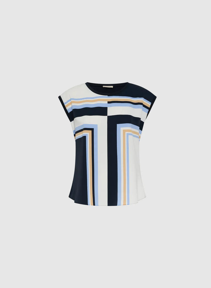 LAURA Geometric Print Top