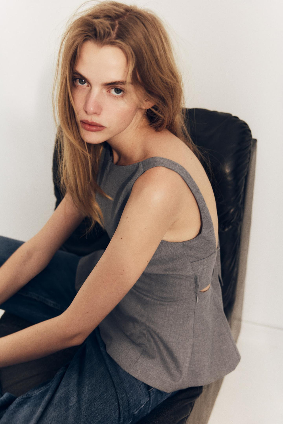 ZARA PEPLUM BOW TOP