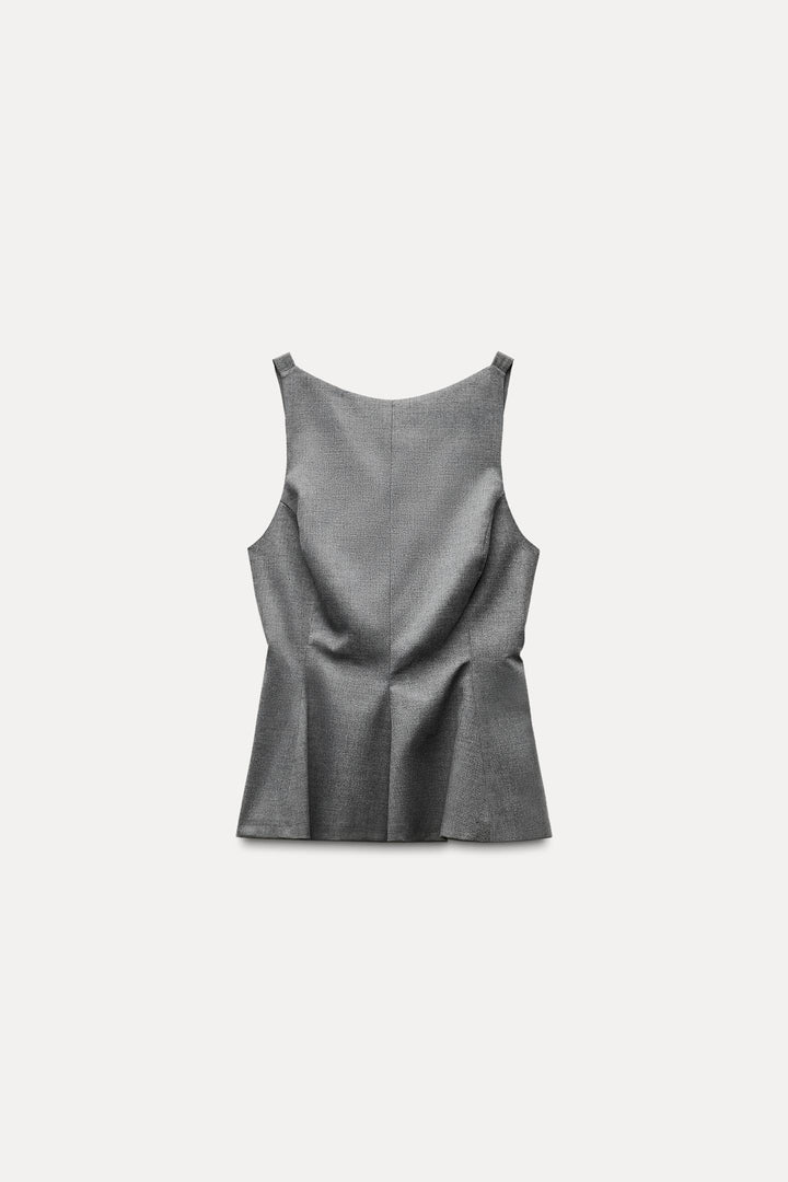 ZARA PEPLUM BOW TOP