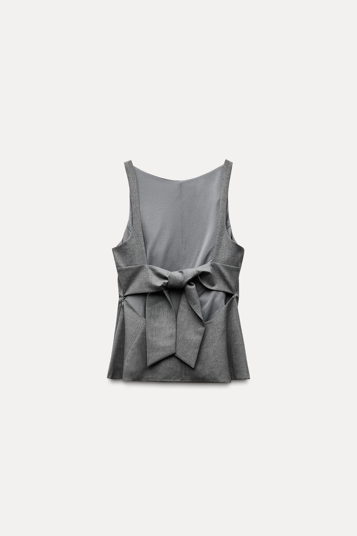 ZARA PEPLUM BOW TOP