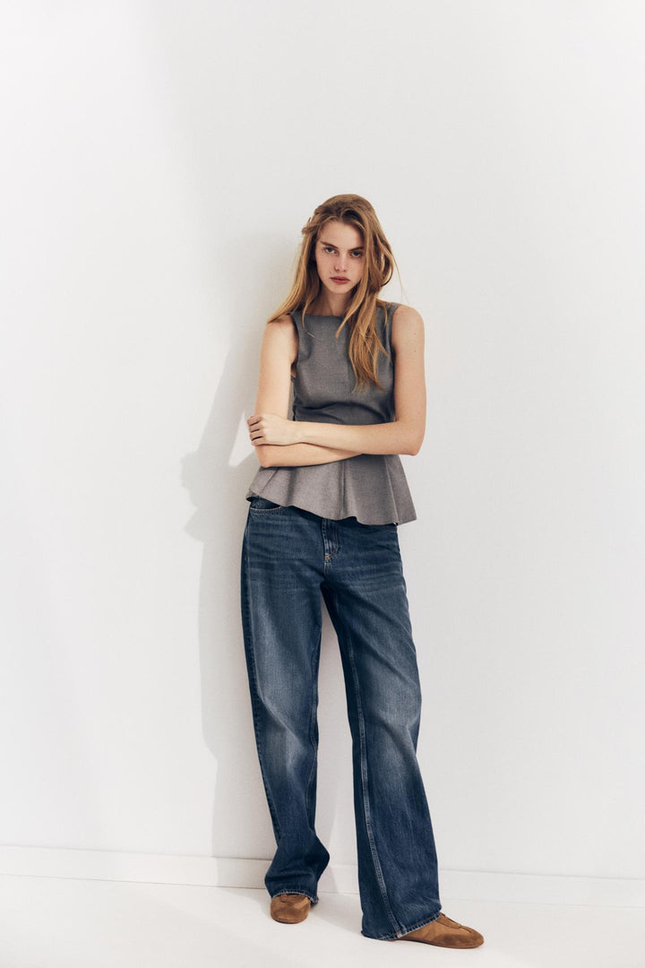 ZARA PEPLUM BOW TOP