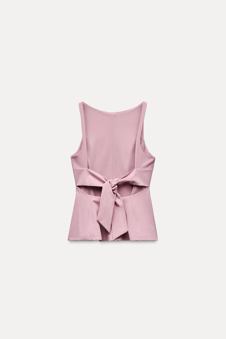 ZARA PEPLUM BOW TOP