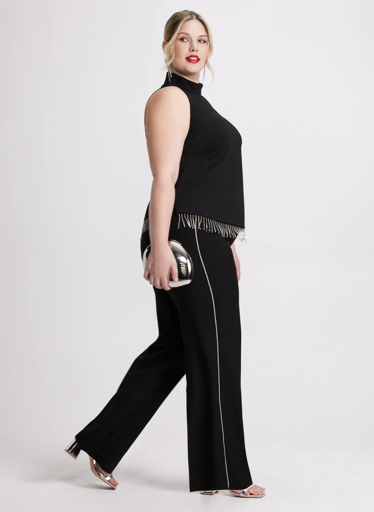LAURA Sleeveless Rhinestone Top