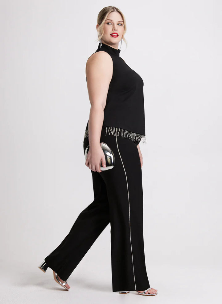 LAURA Sleeveless Rhinestone Top