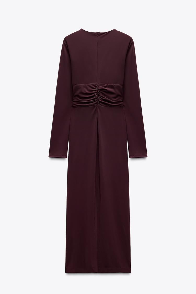ZARA DRAPED MIDI DRESS
