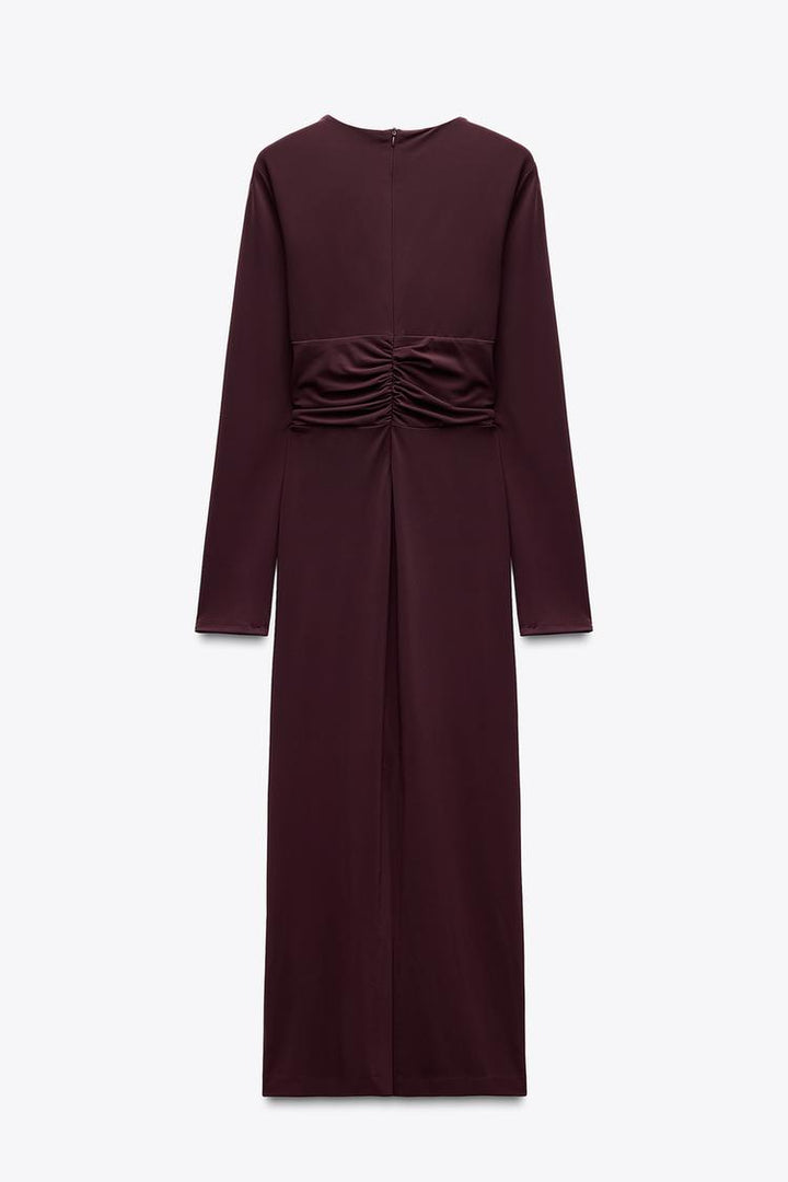 ZARA DRAPED MIDI DRESS