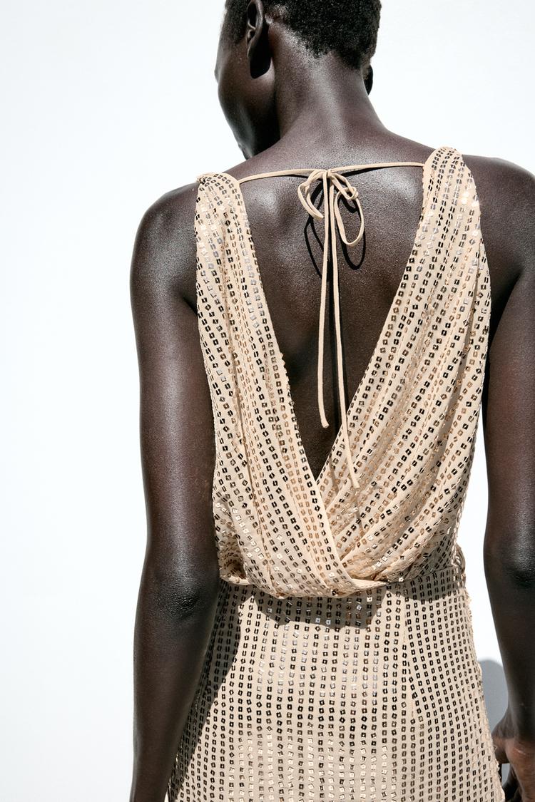 ZARA SEQUIN MIDI DRESS