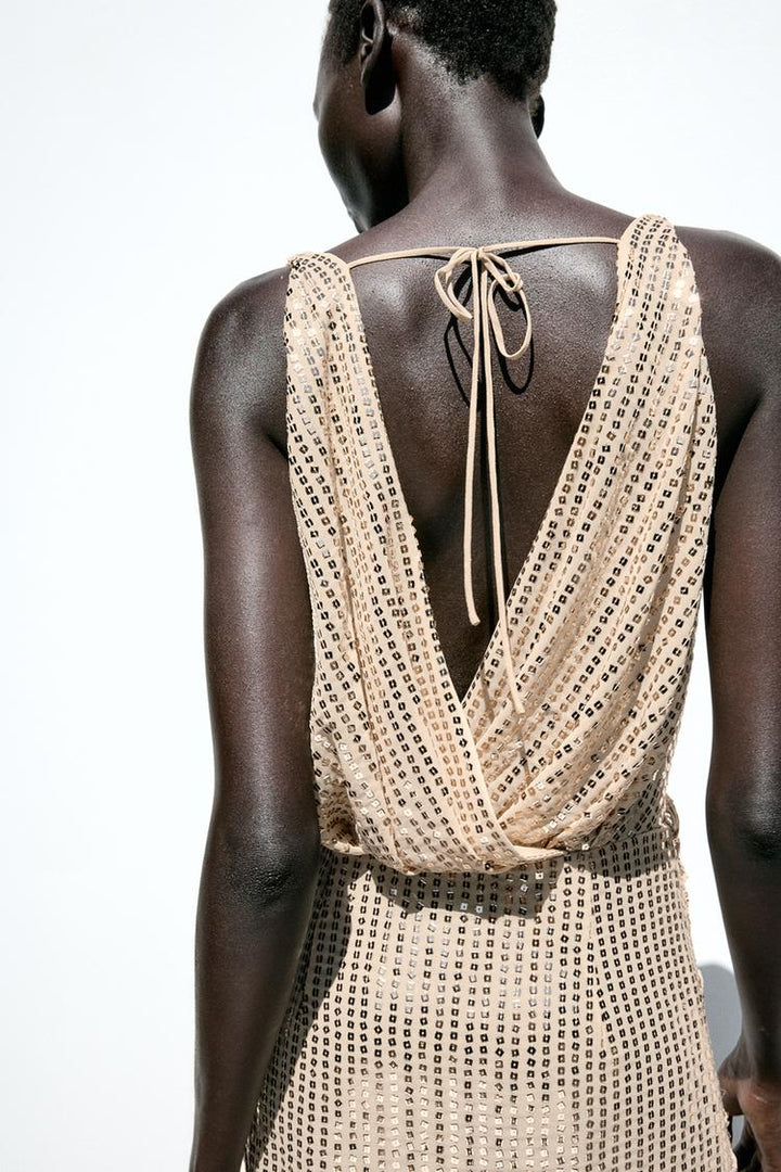 ZARA SEQUIN MIDI DRESS