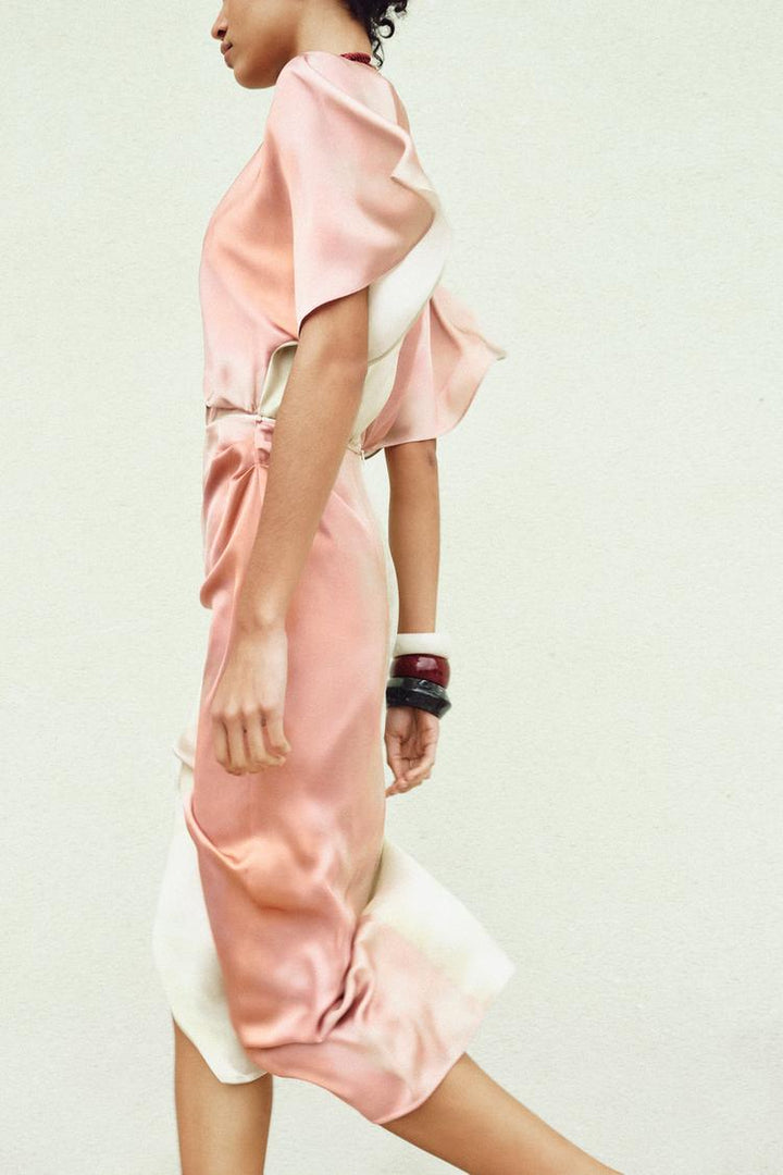 ZARA TIE DYE PRINT MIDI DRESS