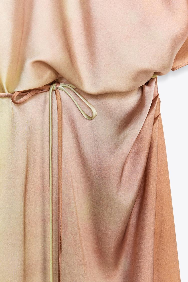 ZARA TIE DYE PRINT MIDI DRESS