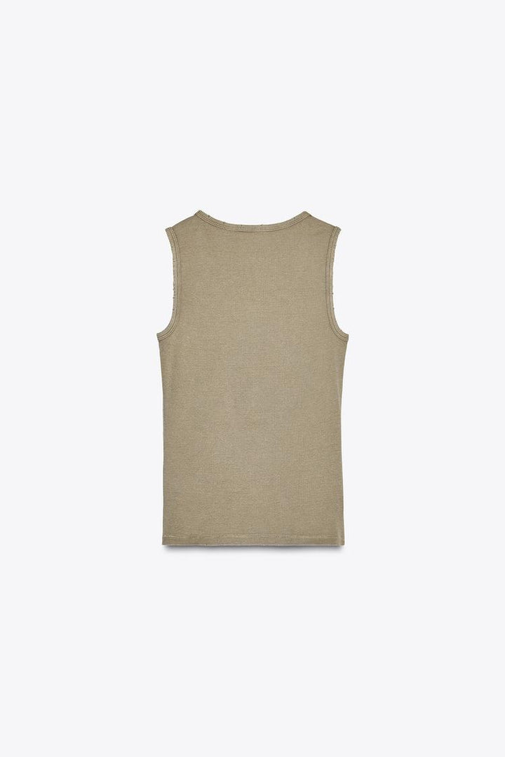 ZARA WASHED RIB TOP