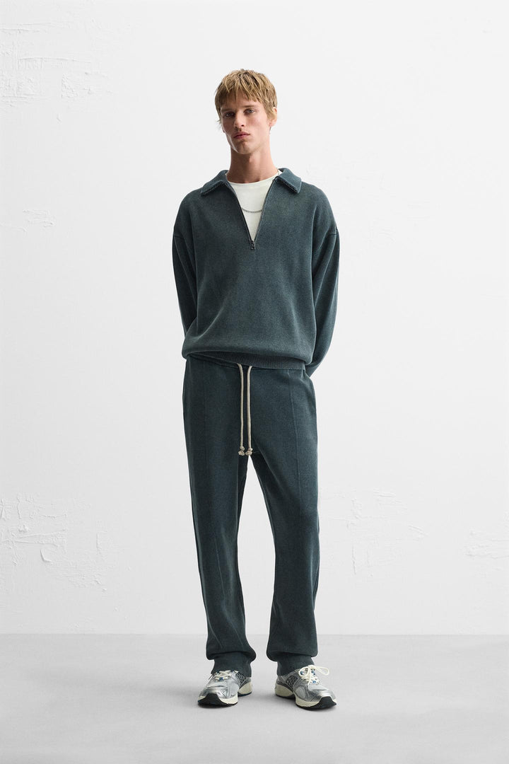 ZARA WASHED KNIT JOGGER PANTS