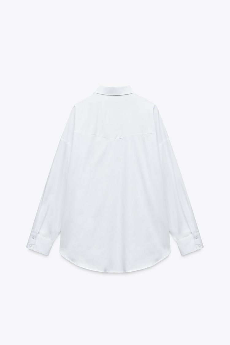 ZARA STUDDED WESTERN POPLIN SHIRT