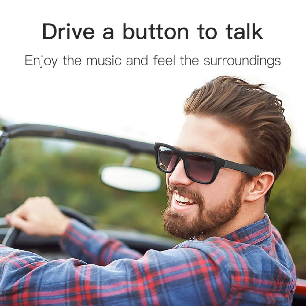 Abcelit Bluetooth Smart Glasses Hands-Free Call 1080P Camera Video GPS Navigation Remind Sunglasses Sunglasses