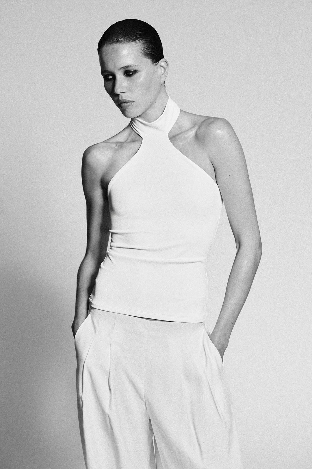 ZARA POLYAMIDE HALTER TOP