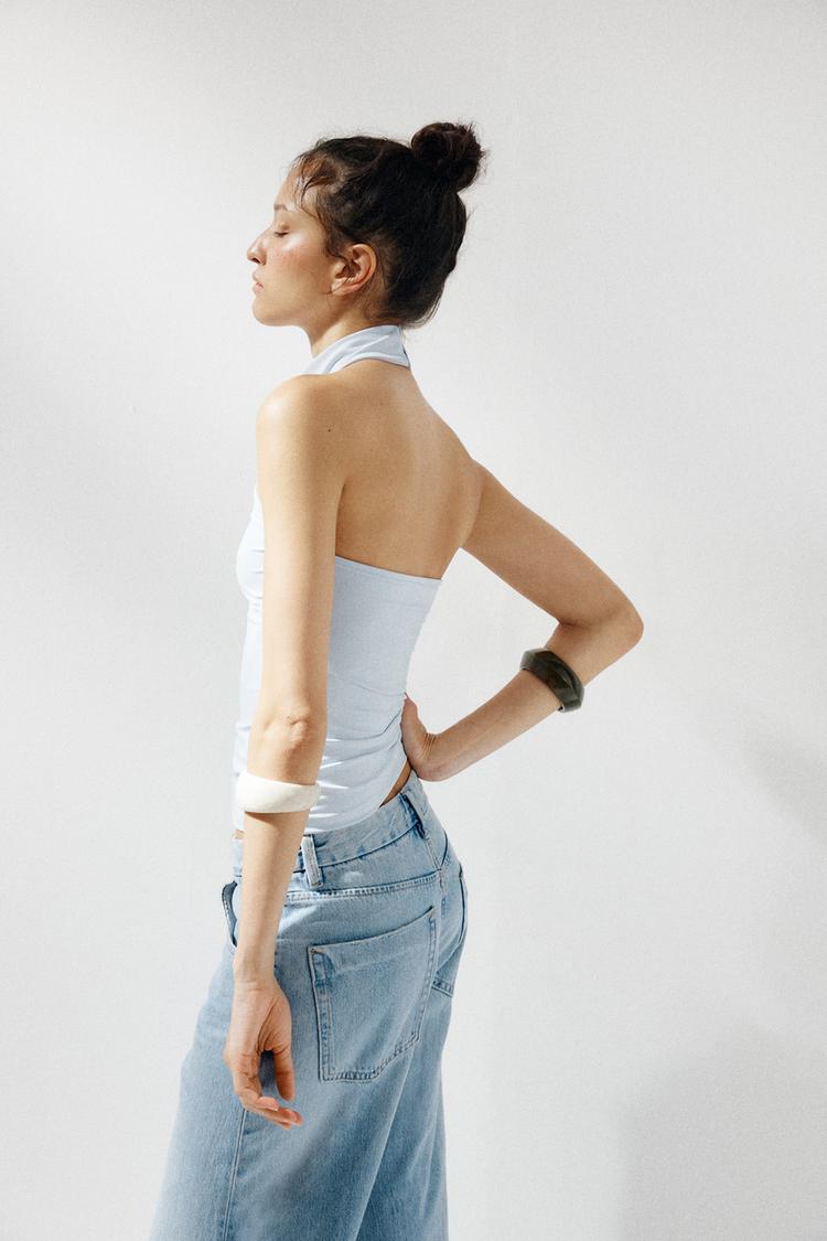 ZARA POLYAMIDE HALTER TOP