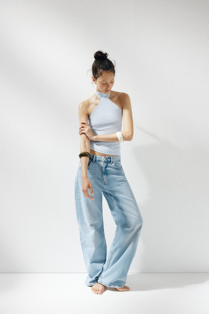 ZARA POLYAMIDE HALTER TOP