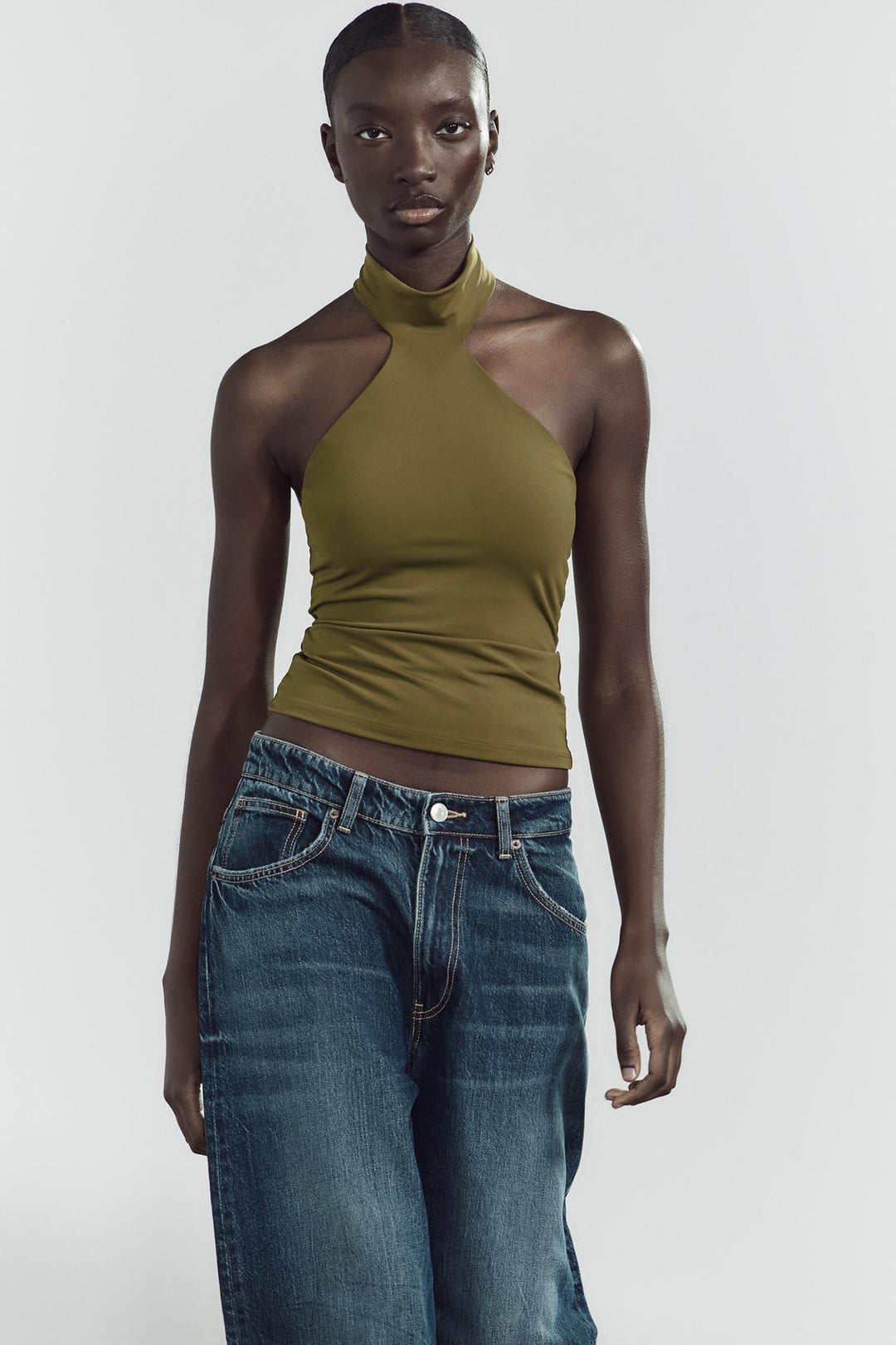 ZARA POLYAMIDE HALTER TOP