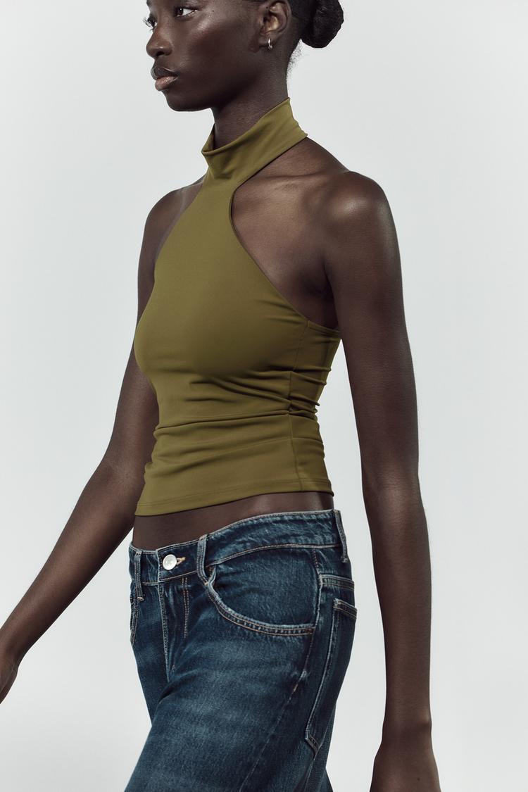 ZARA POLYAMIDE HALTER TOP