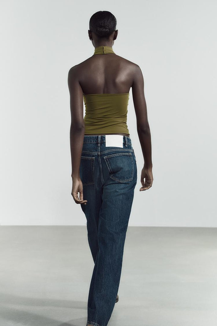 ZARA POLYAMIDE HALTER TOP