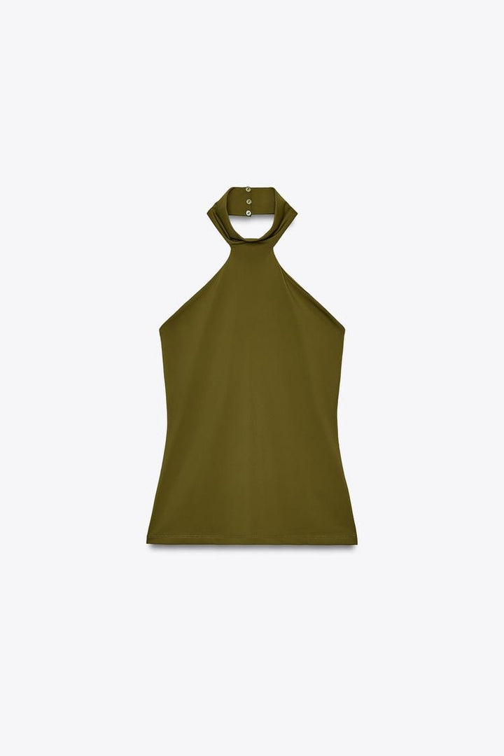 ZARA POLYAMIDE HALTER TOP