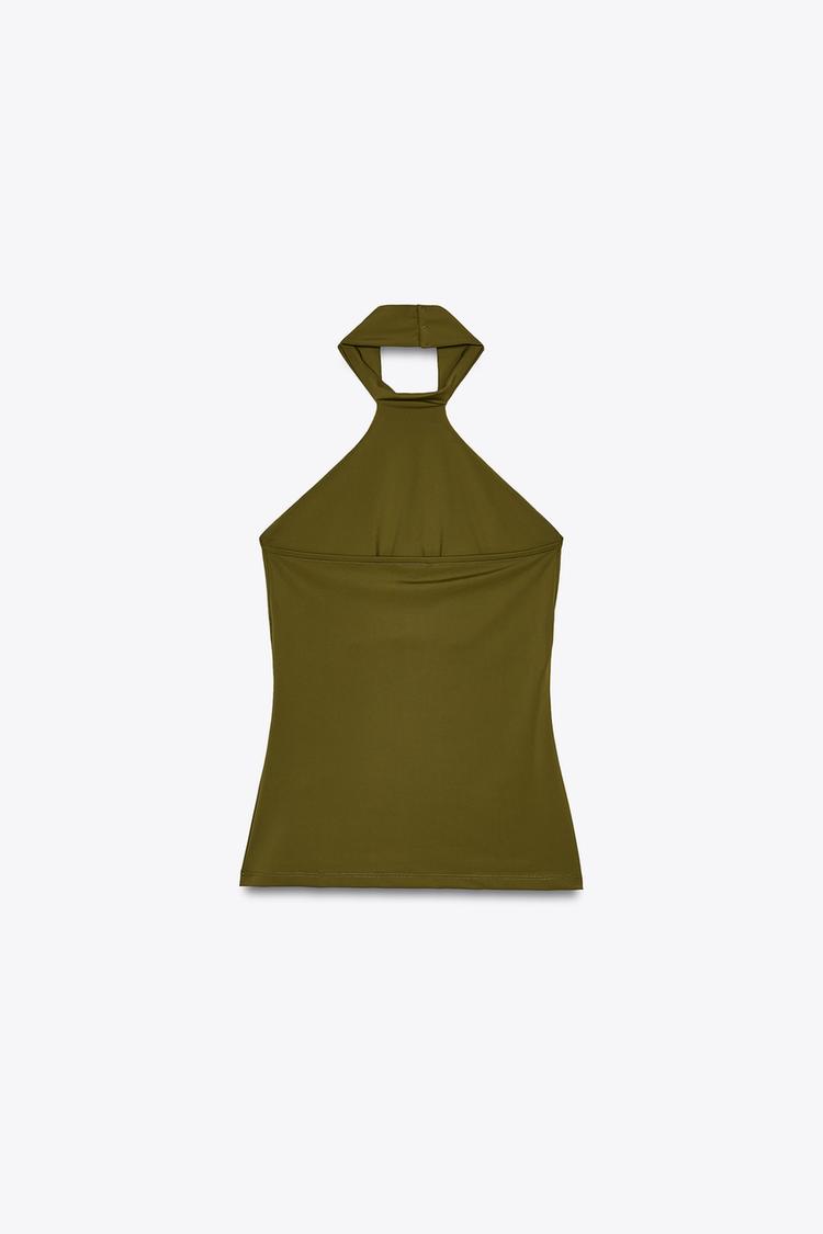 ZARA POLYAMIDE HALTER TOP