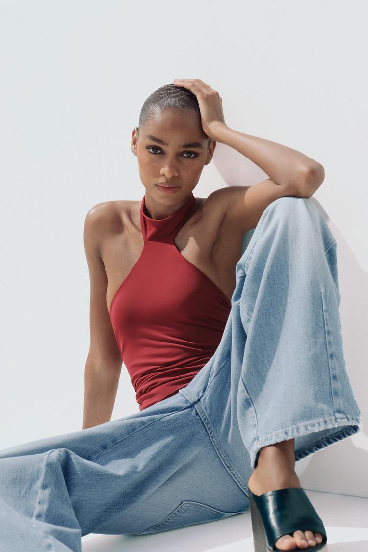 ZARA POLYAMIDE HALTER TOP