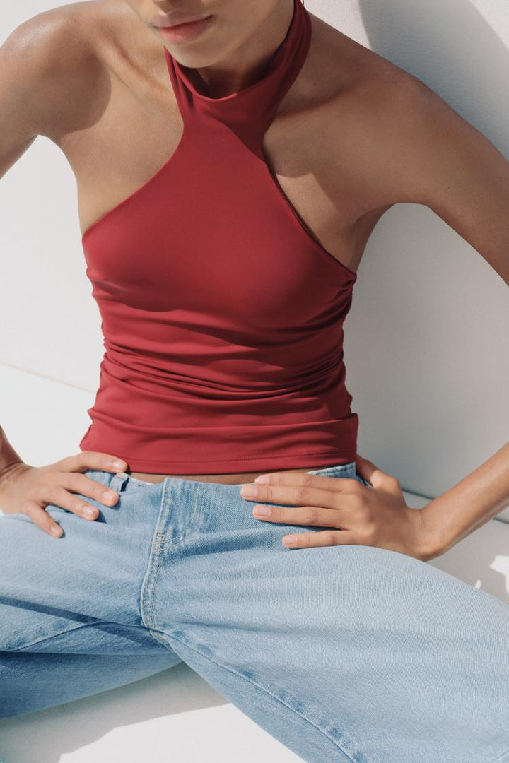 ZARA POLYAMIDE HALTER TOP