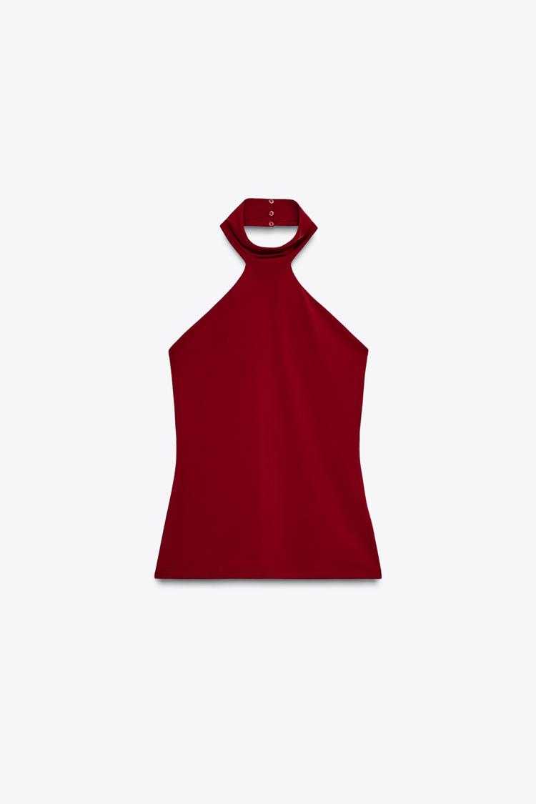 ZARA POLYAMIDE HALTER TOP