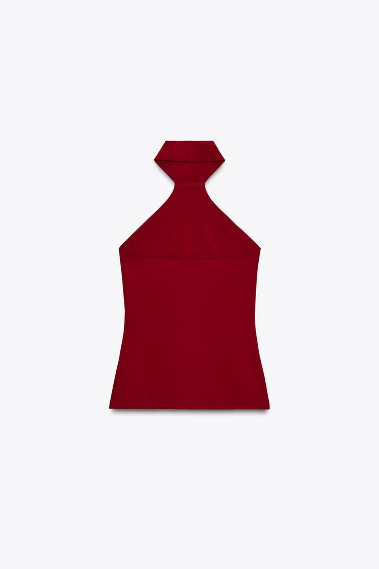 ZARA POLYAMIDE HALTER TOP
