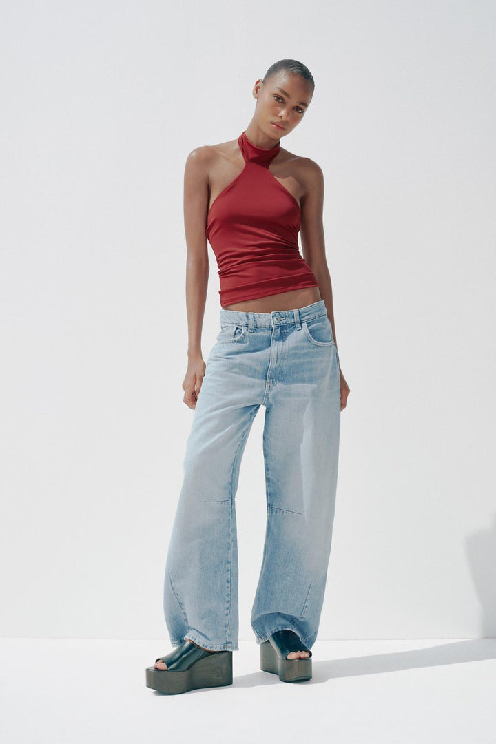 ZARA POLYAMIDE HALTER TOP