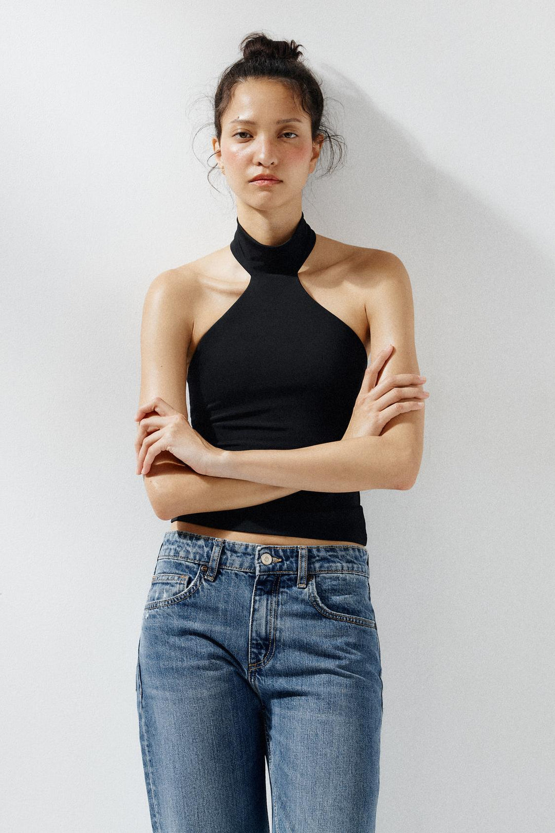 ZARA POLYAMIDE HALTER TOP