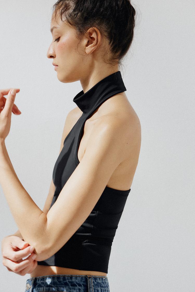 ZARA POLYAMIDE HALTER TOP