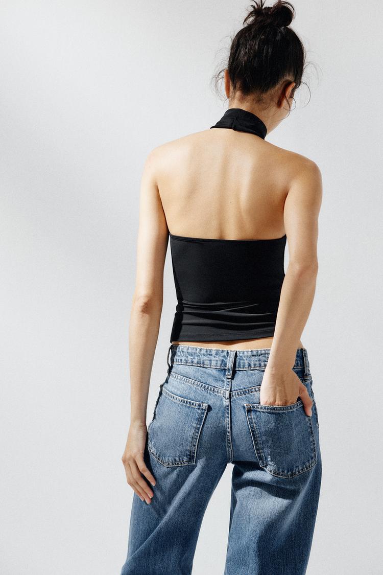 ZARA POLYAMIDE HALTER TOP