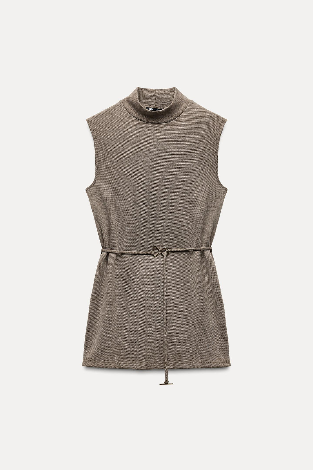 ZARA SOFT PIQUÉ MOCK NECK TOP