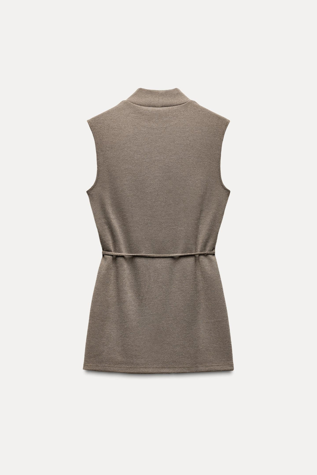 ZARA SOFT PIQUÉ MOCK NECK TOP