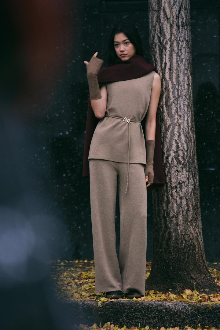 ZARA SOFT PIQUÉ MOCK NECK TOP