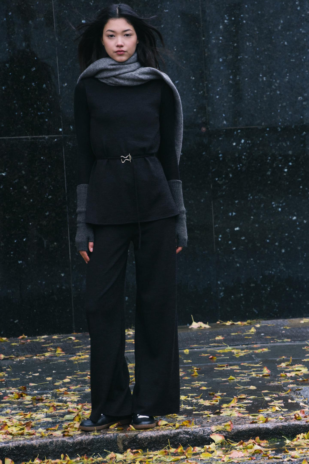 ZARA SOFT PIQUÉ MOCK NECK TOP