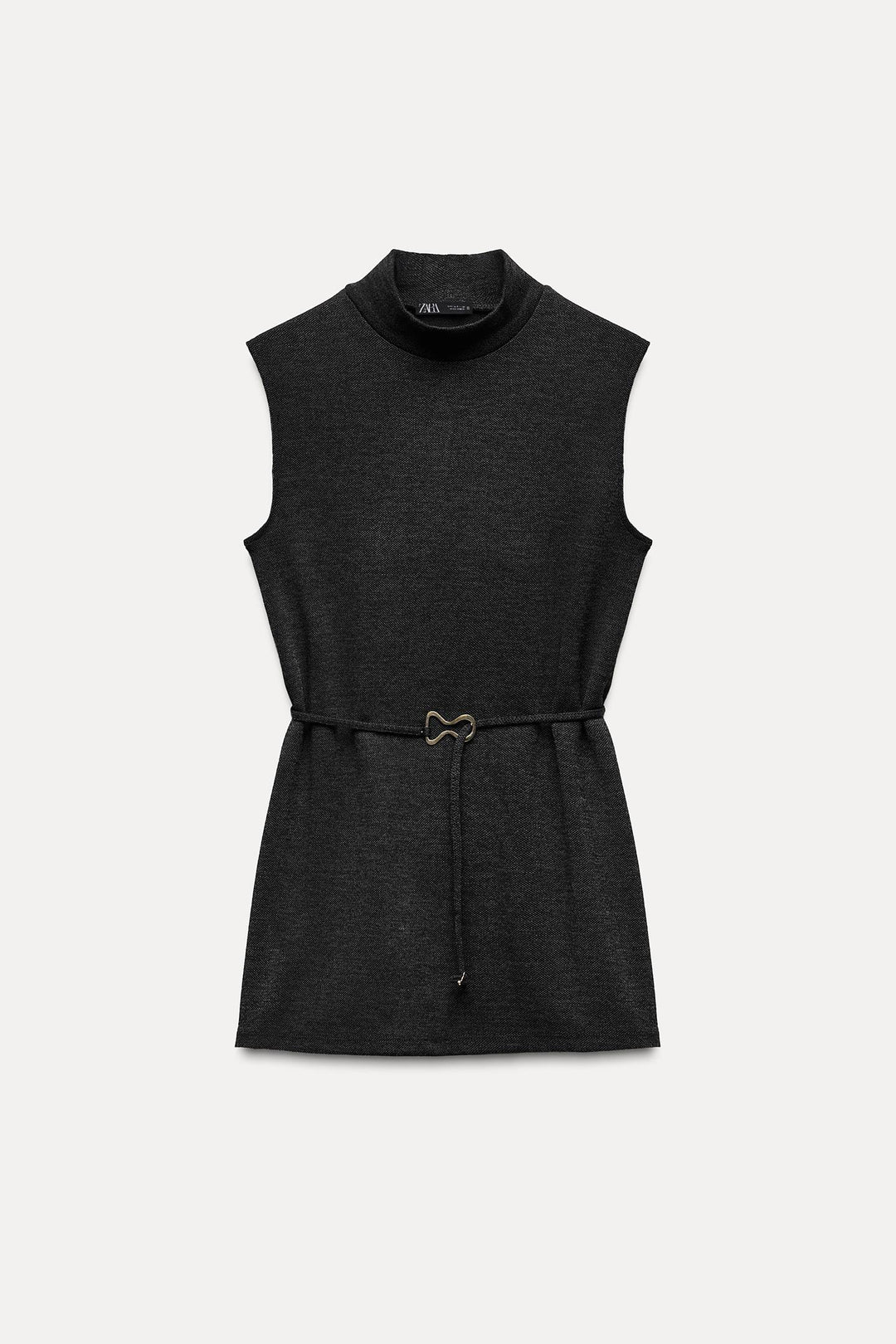 ZARA SOFT PIQUÉ MOCK NECK TOP