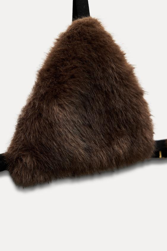 Zara FAUX FUR BRALETTE LIMITED EDITION