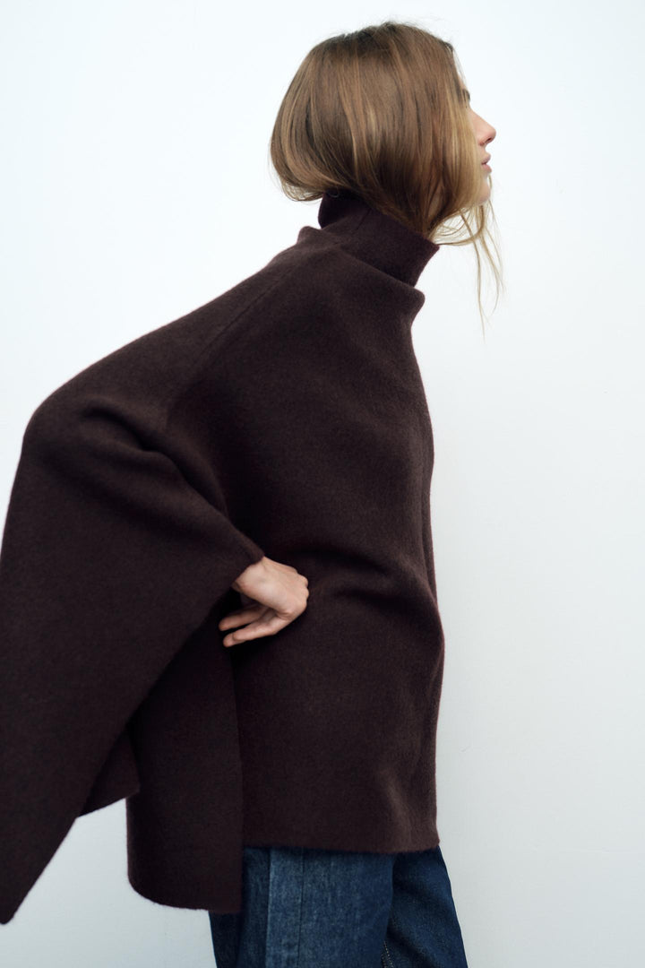 ZARA ASYMMETRIC KNIT CAPE