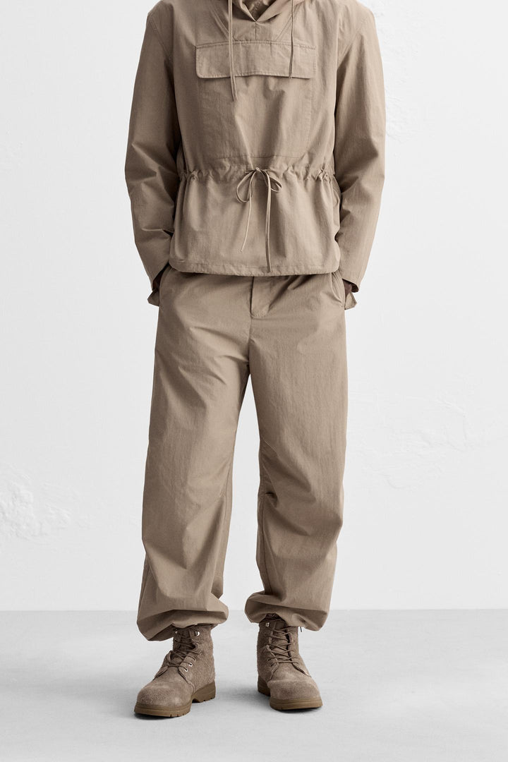 ZARA TECHNICAL WATER REPELLENT PARACHUTE PANTS