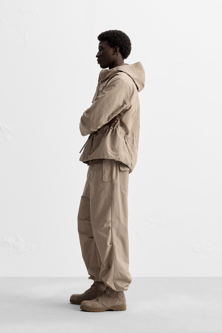 ZARA TECHNICAL WATER REPELLENT PARACHUTE PANTS
