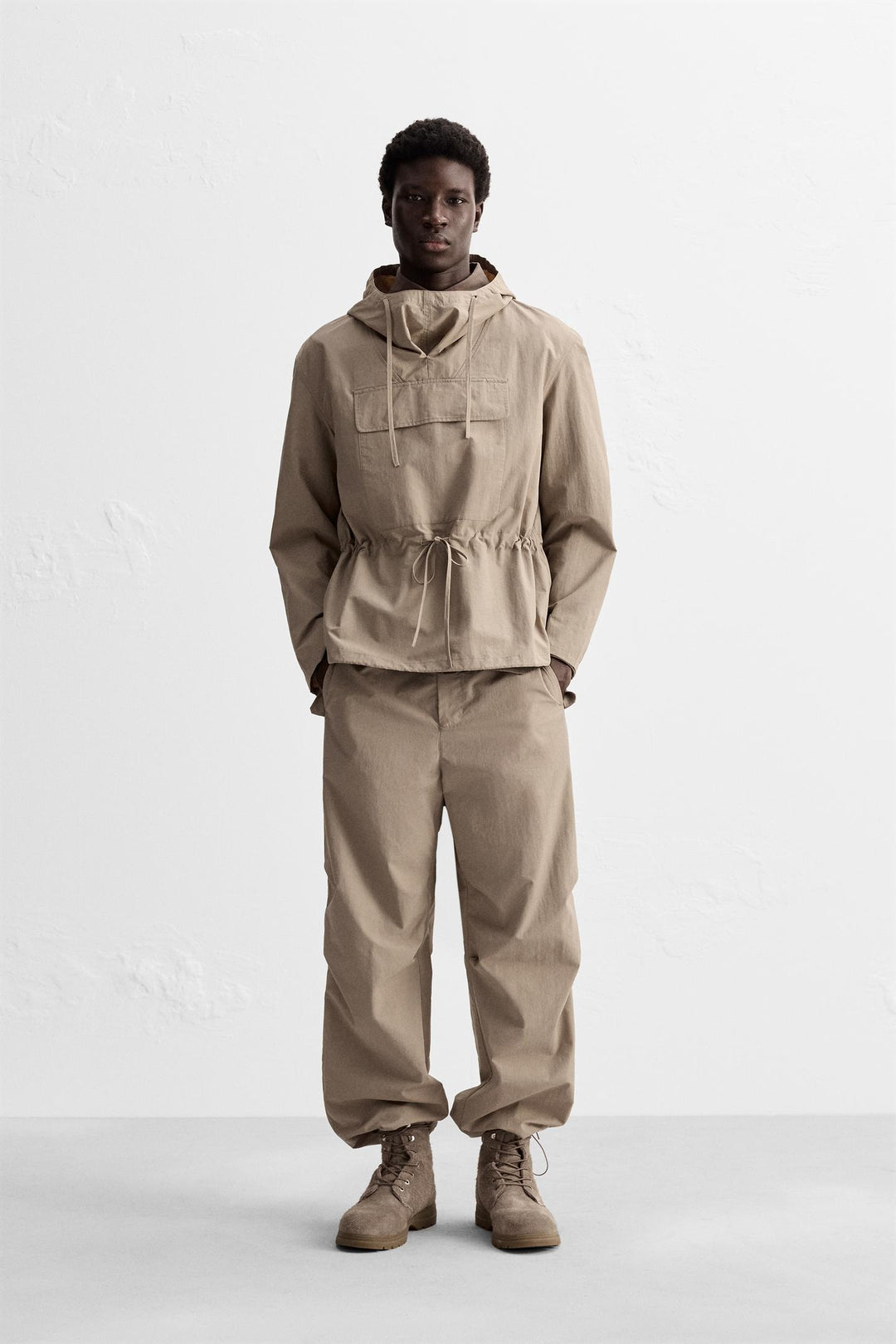 ZARA TECHNICAL WATER REPELLENT PARACHUTE PANTS