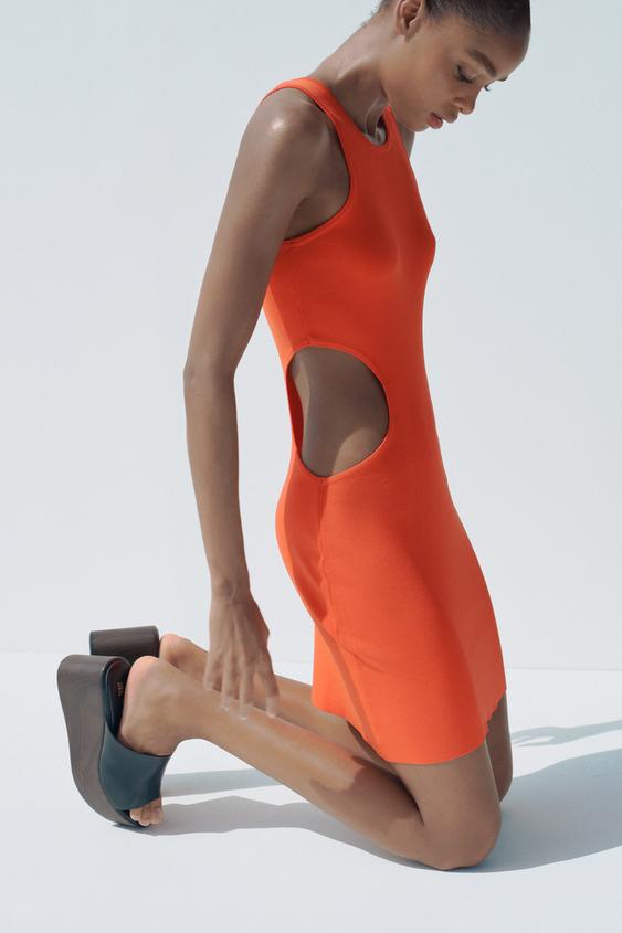 ZARA CUT OUT KNIT MINI DRESS
