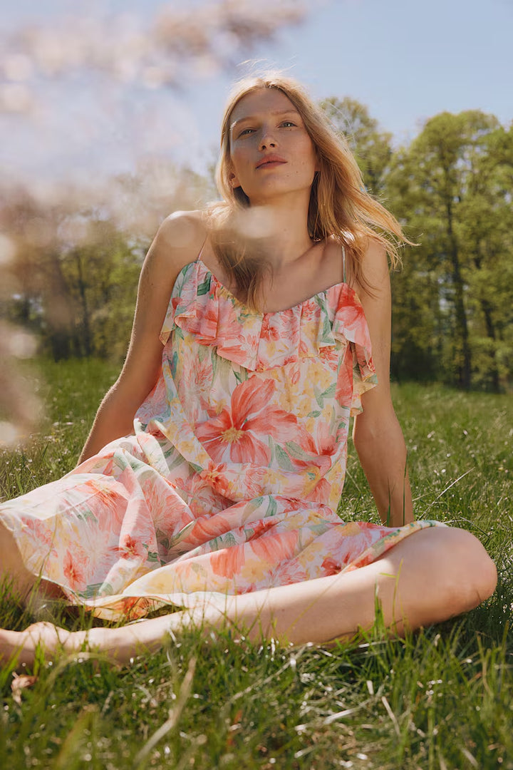 H&M Flounce-trimmed Camisole Dress