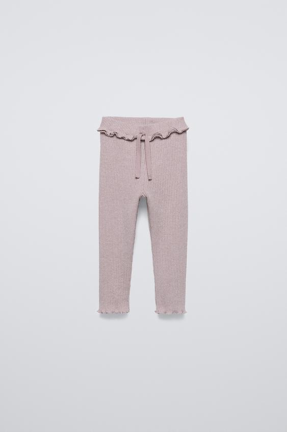 Zara SOFT TOUCH RIBBED LEGGINGS