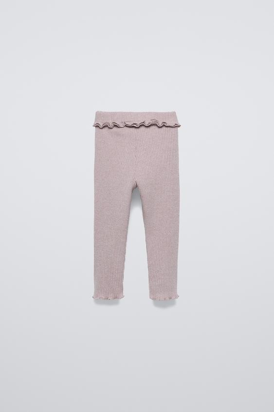 Zara SOFT TOUCH RIBBED LEGGINGS