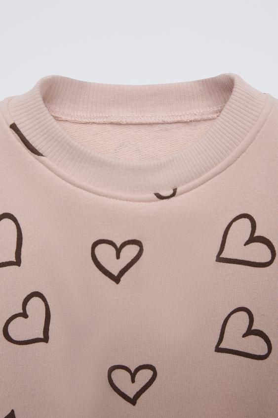 Zara HEART SWEATSHIRT